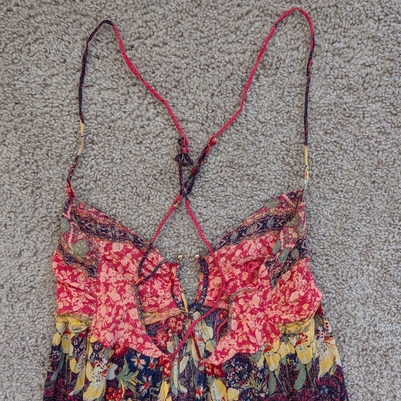 Free People Pink Multicolor Give A Little Bohemian Floral Maxi Dress Size Medium - Picture 11 of 13